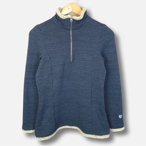 KUHL Alska 1/4 Zip Fleece Pullover Sweater - Heathered Blue - Size XS